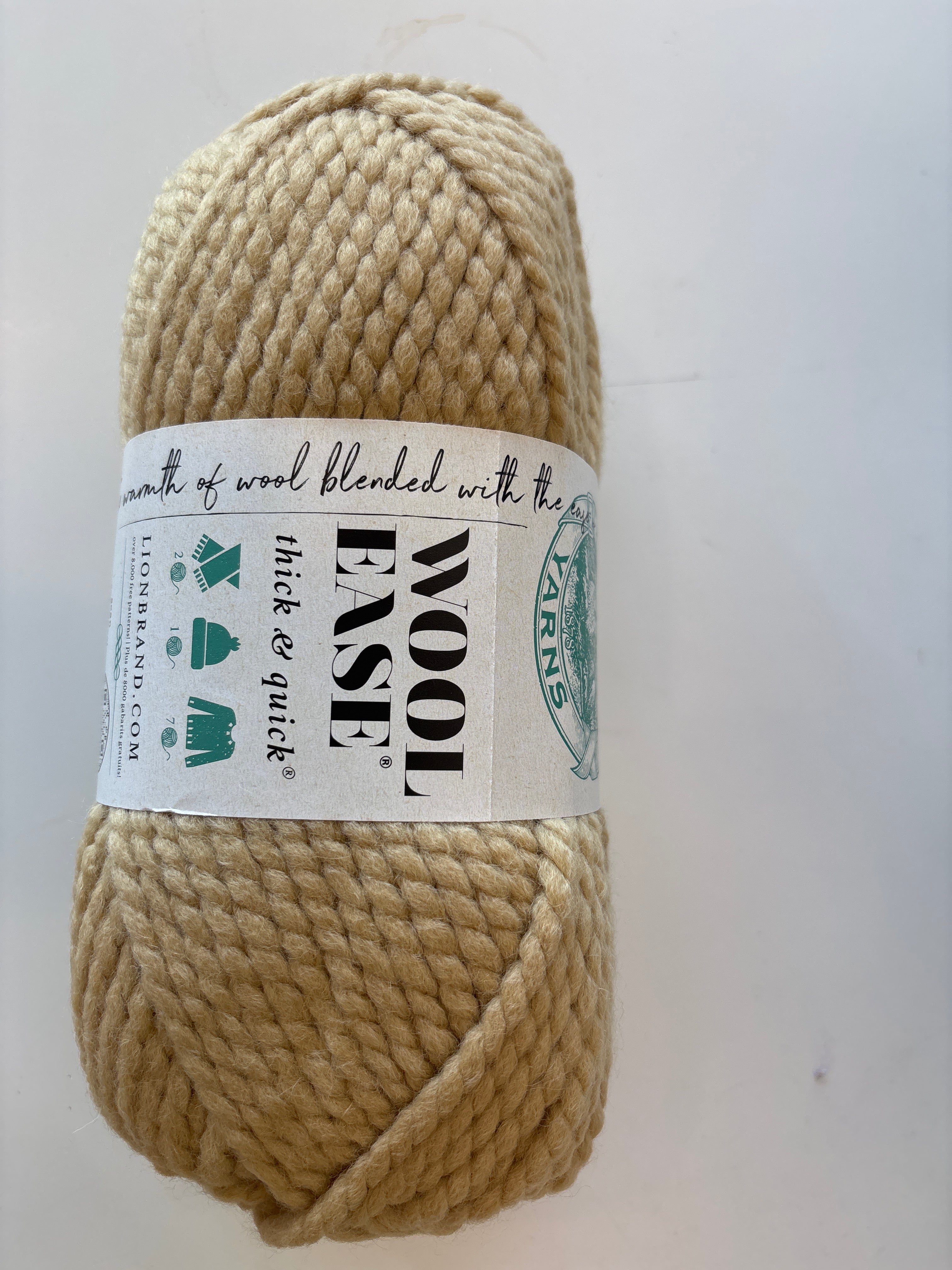 wool ease succulent Lion Brand Wool-Ease Thick & Quick Yarn Peanut