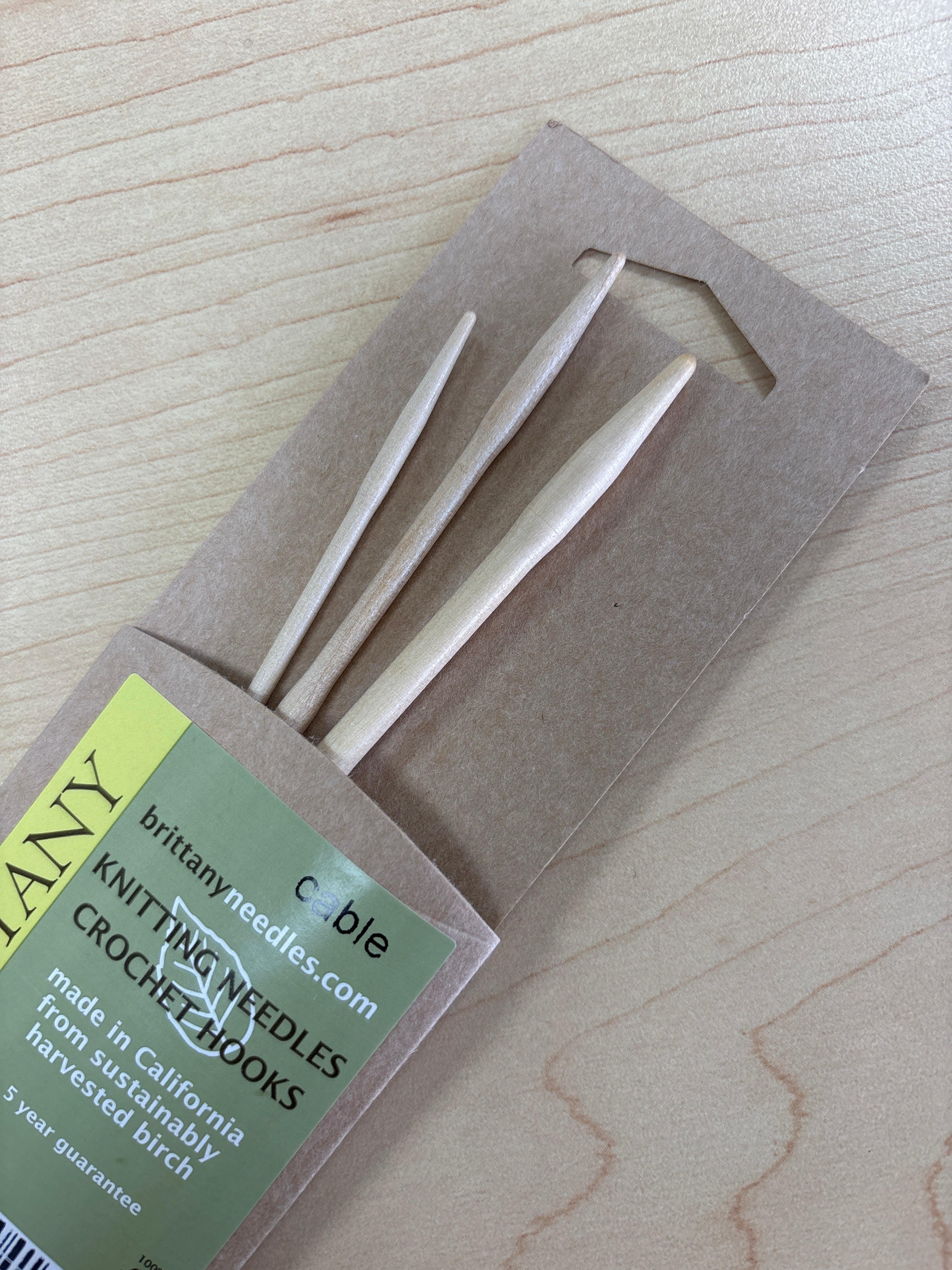 Wooden cable needles