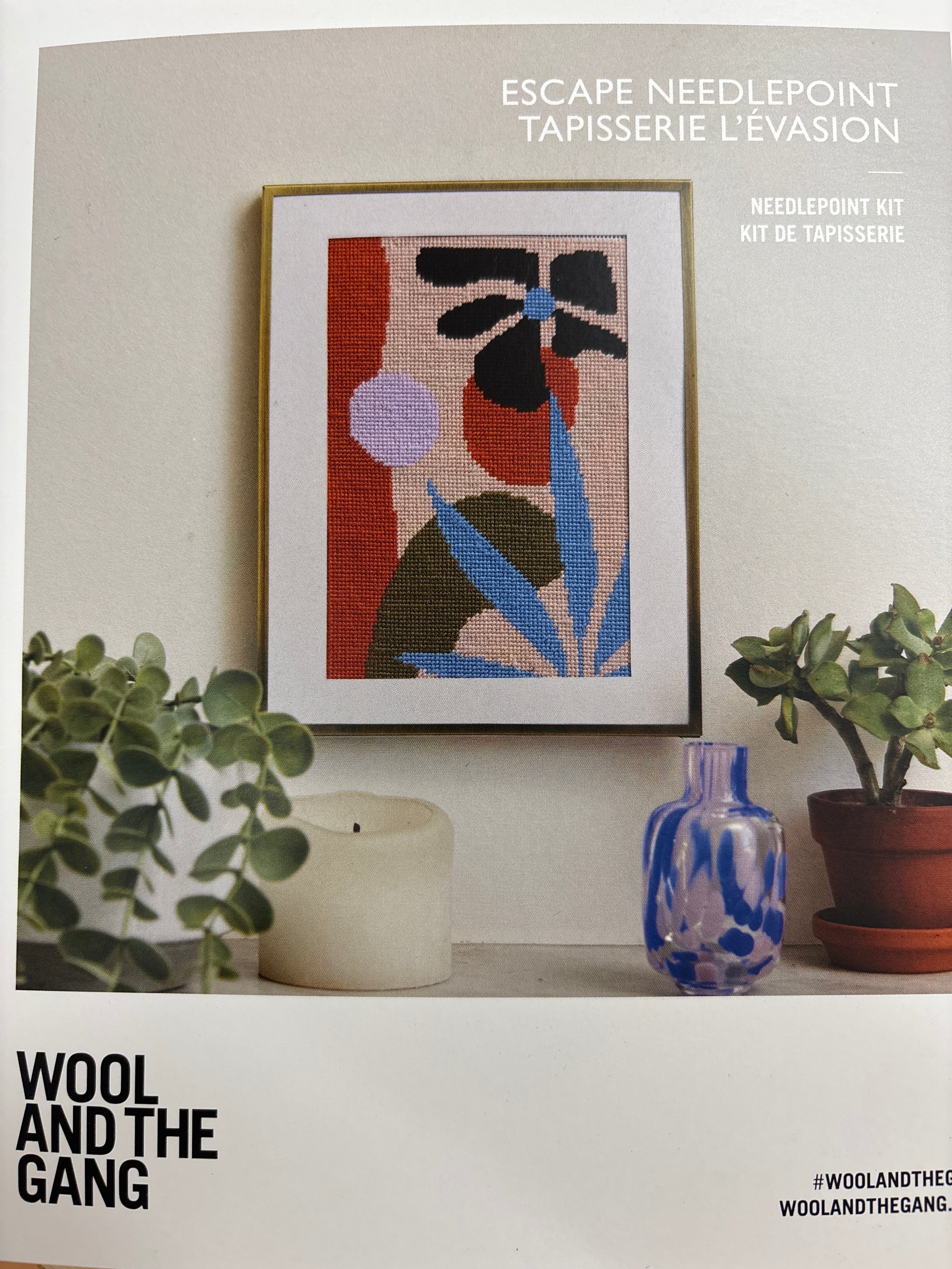 Needlepoint kits by Wool and the Gang